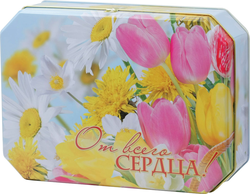 Черный дракон. 8 марта. Шкатулка Букет 80 гр. жест.банка