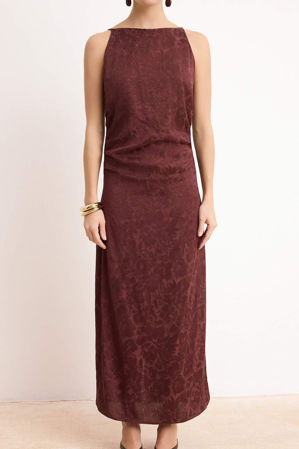 Yag Yesil Buzgu ve Drape Detayl? Midi Dokuma Elbise TWOSS26EL00187 - Trendyolmilla фото 7