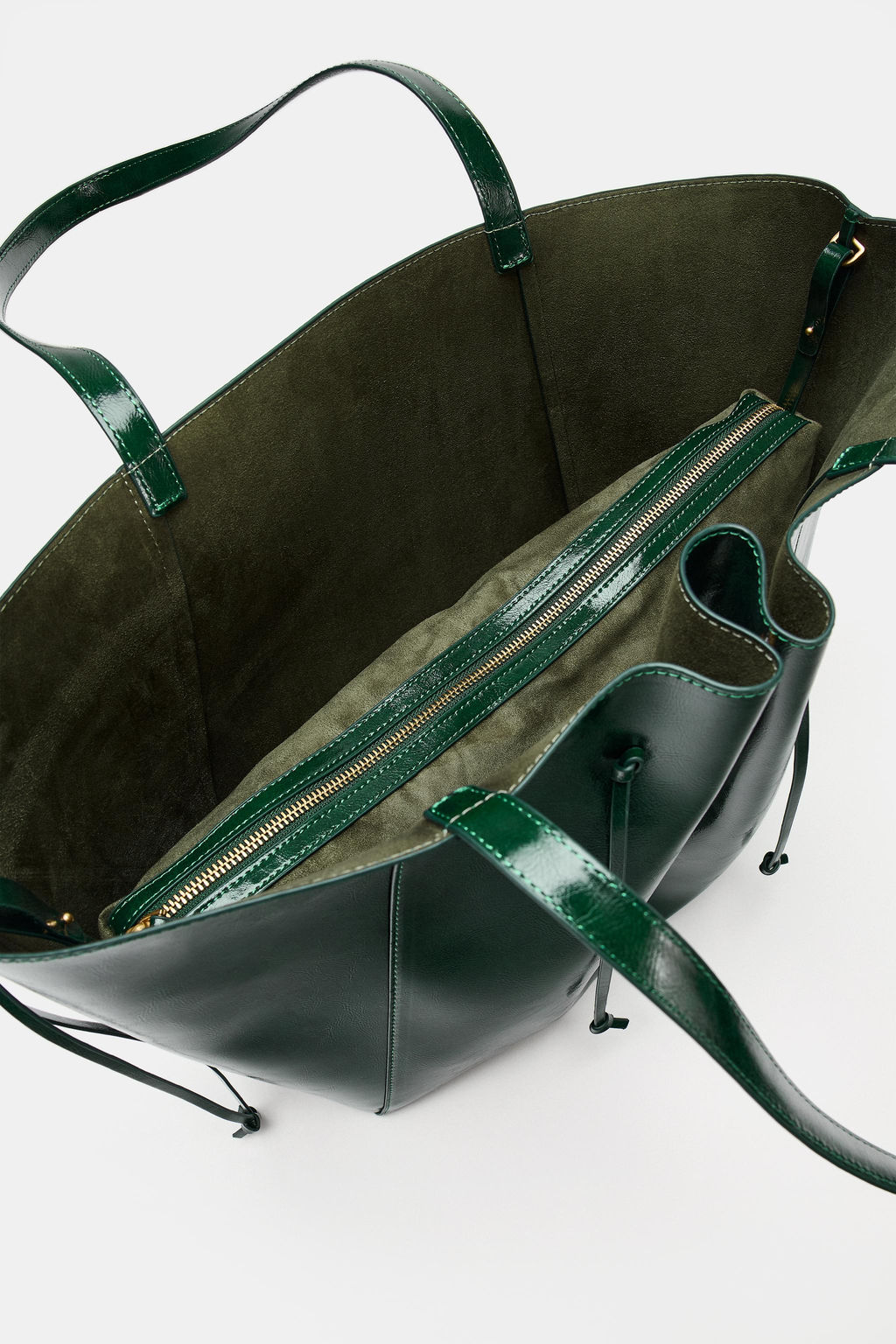 BOLSO SHOPPER FRUNCIDO / Verde - Zara фото 5