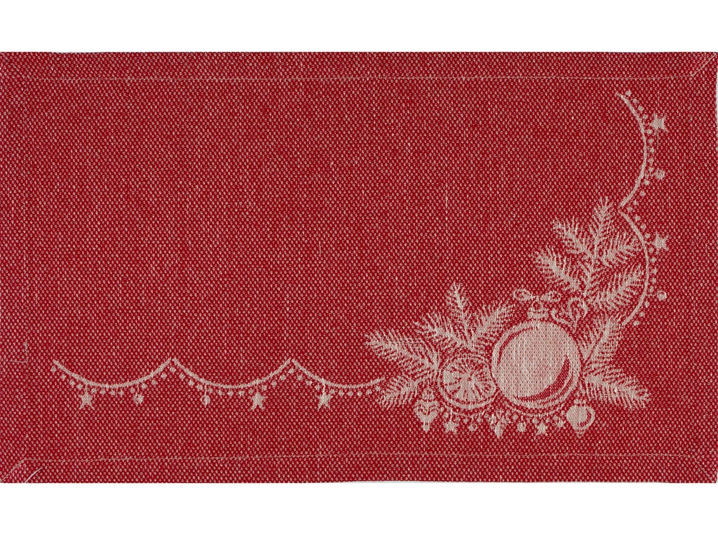 Салфетка декоративная 25С118-ШР 30*50 "НГ Снегири" цв. 1 рис. 312 красный