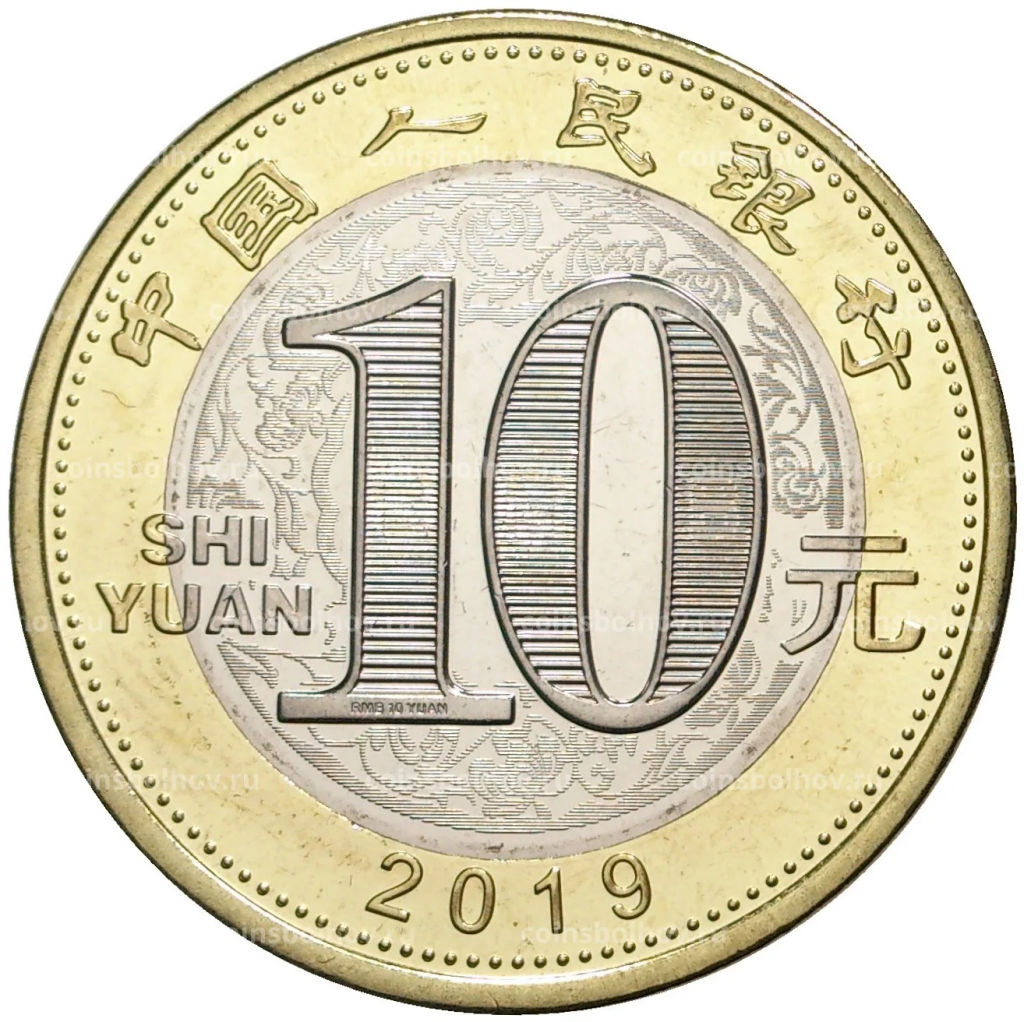 10 юаней 2019 года Китай  Год свиньи