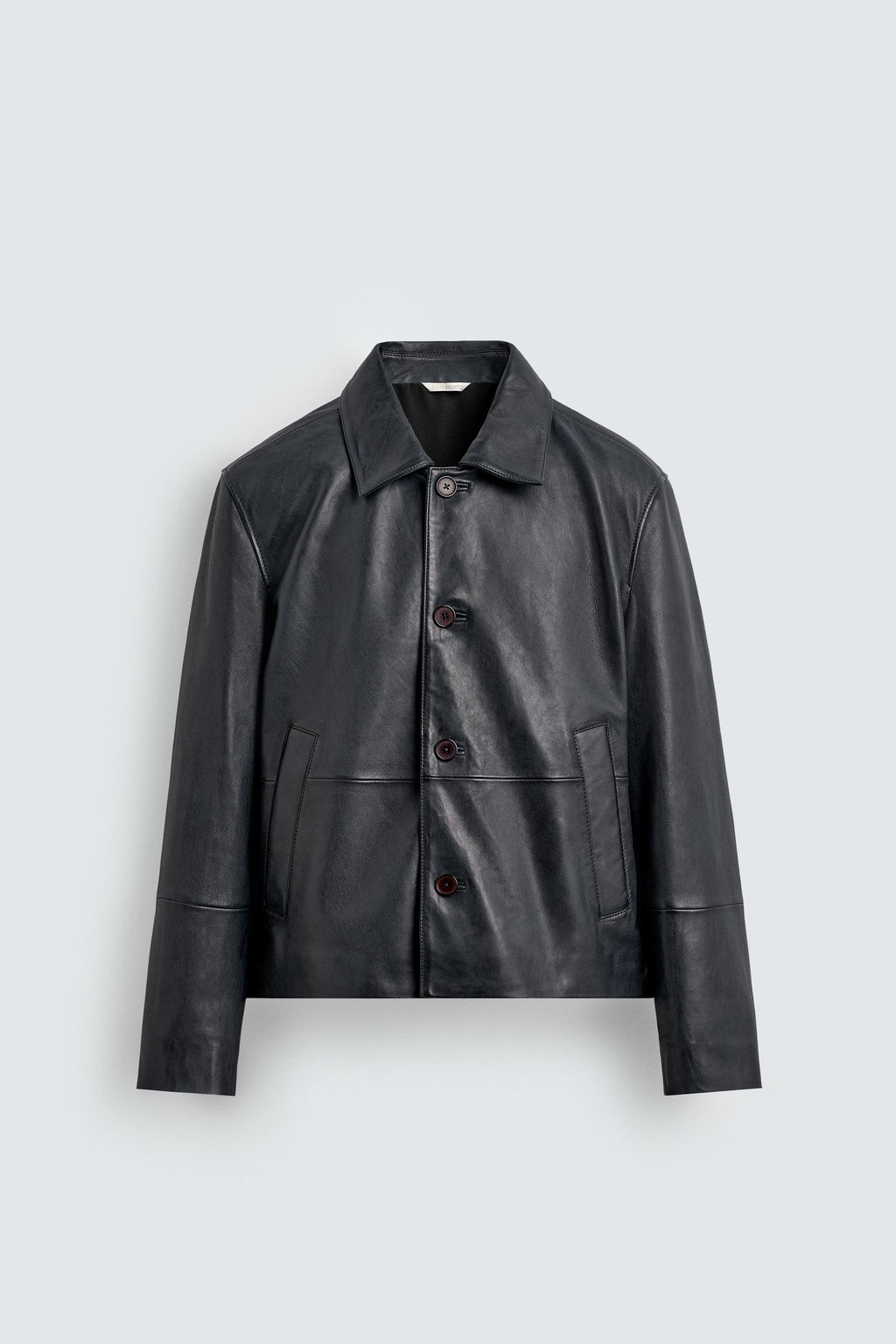 BOXY FIT LEATHER JACKET - Zara фото 7