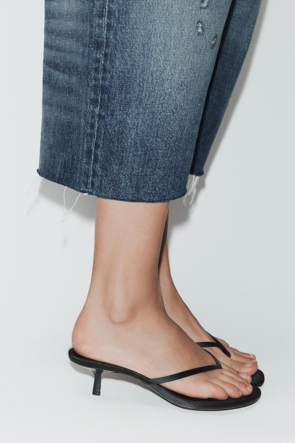 SATIN KITTEN HEEL SANDALS - Zara фото 8