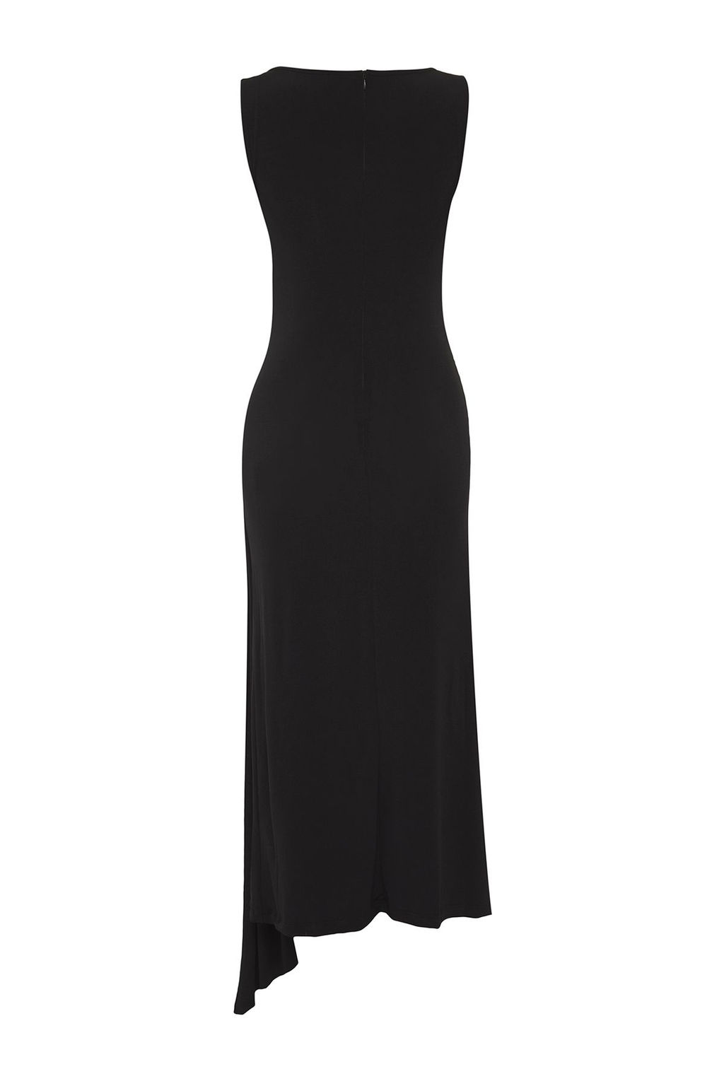 Siyah Duz Maxi Aksesuar Detayl? Esnek Orme Elbise TWOSS25EL00592