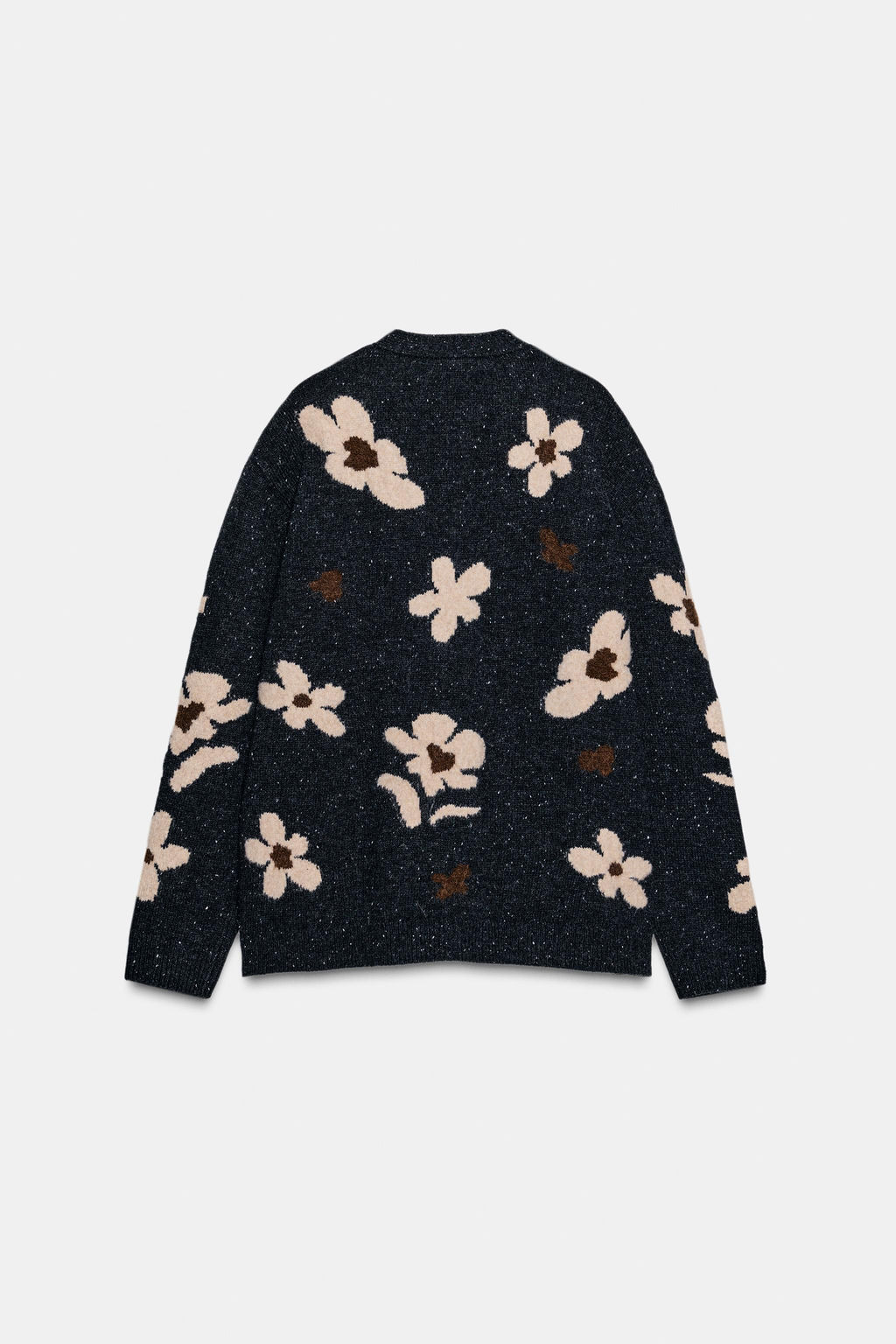 OVERSIZED KNIT JACQUARD FLORAL CARDIGAN - Zara фото 6