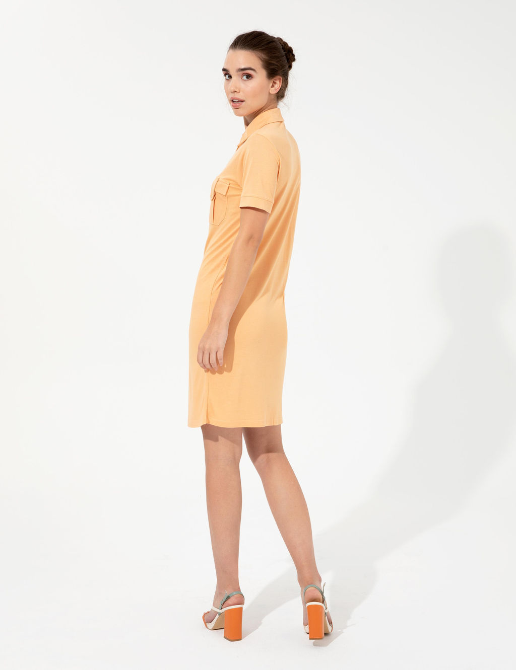 Turuncu Polo Yaka Elbise - Pierre cardin фото 4