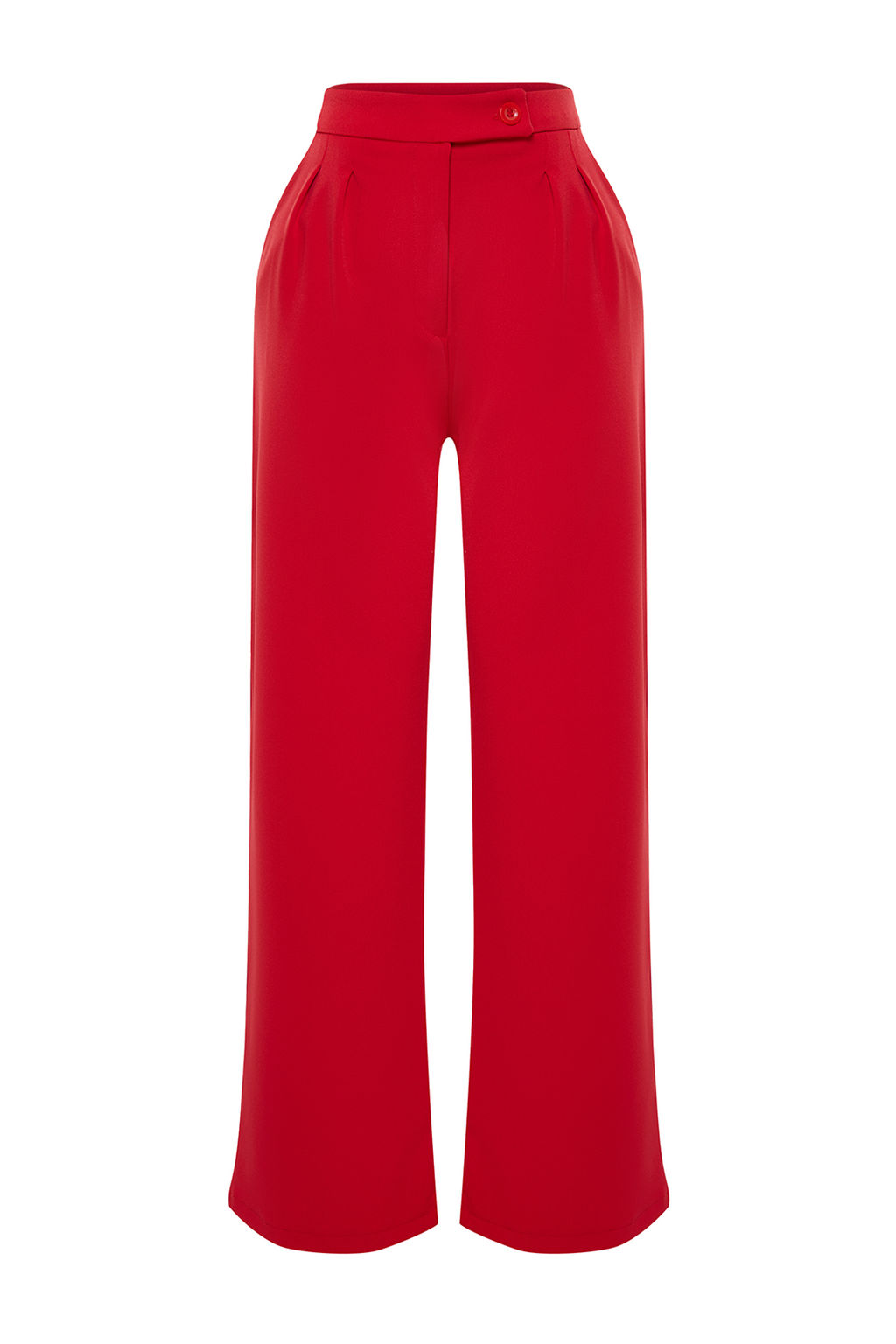 K?rm?z? Wide Leg/Genis Paca Dokuma Kumas Pantolon TWOAW22PL0066