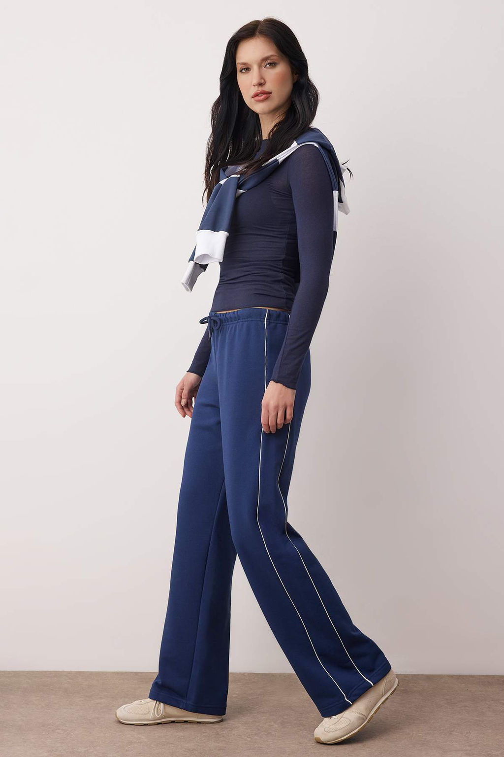 Kahverengi Wide Leg/Genis Kesim Biye Detayl? Orme Esofman Alt? TWOAW26EA00012 - Trendyolmilla фото 7