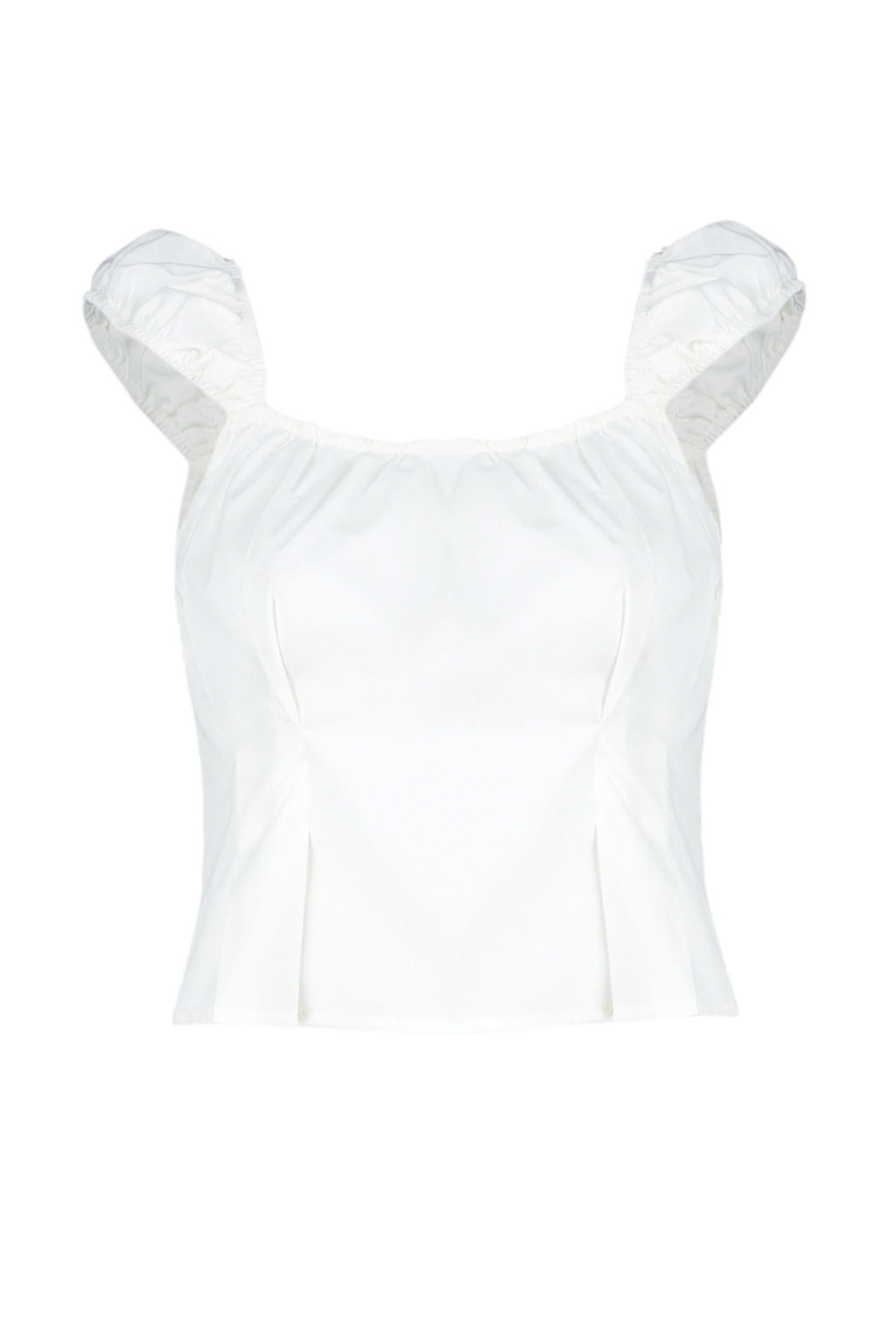 Ekru Fitted/Vucuda Oturan Pamuklu Crop Dokuma Bluz TWOSS24BZ00317 - Trendyolmilla фото 6