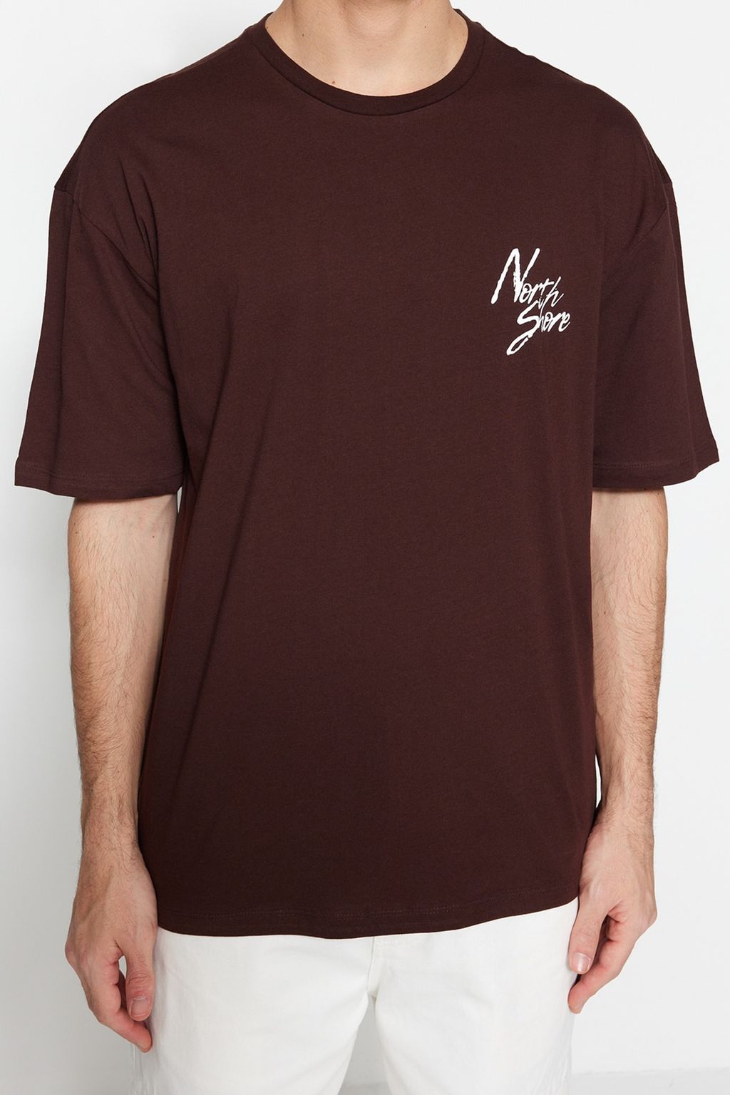 TRENDYOL MAN Bordo Oversize/Genis Kesim Bask?l? %100 Pamuklu T-Shirt TMNSS20TS1099 - Trendyolmilla фото 17