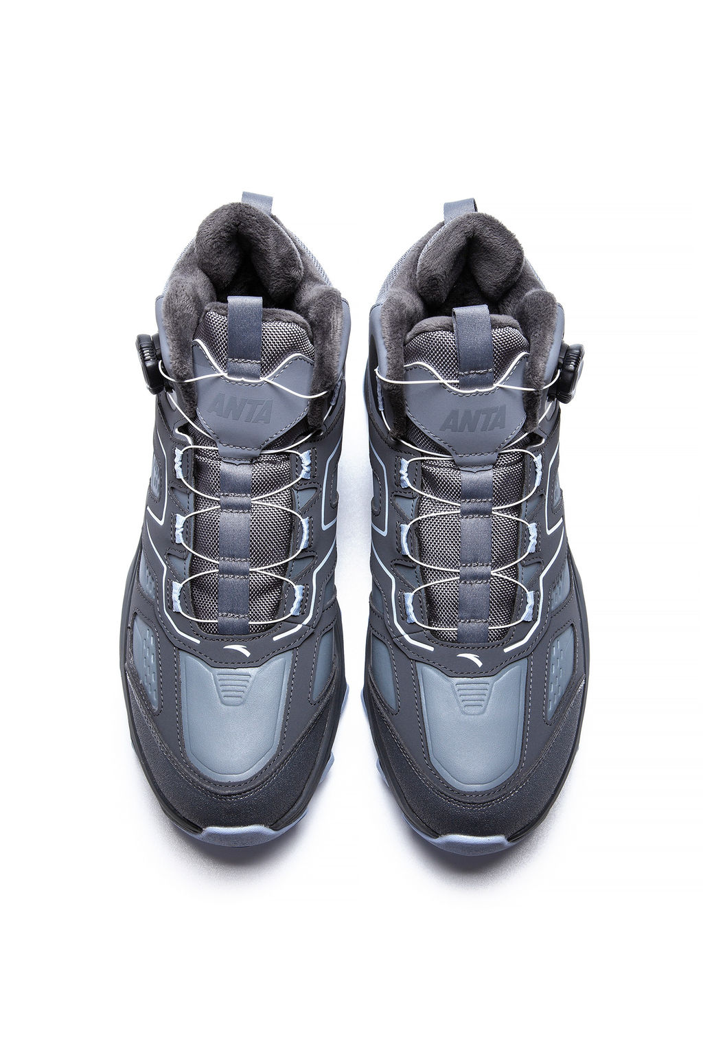 Кроссовки повседневные утепленные Серый/Серый/Синий