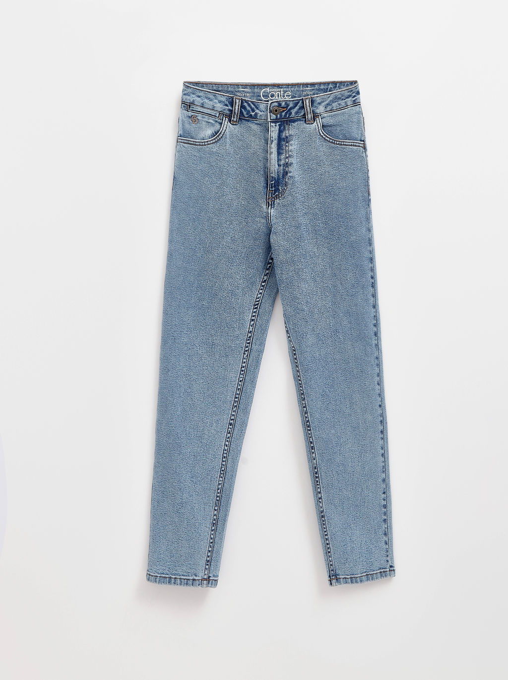 CONTE CON-616 Джинсы mom fit оксидной варки с высокой посадкой blue