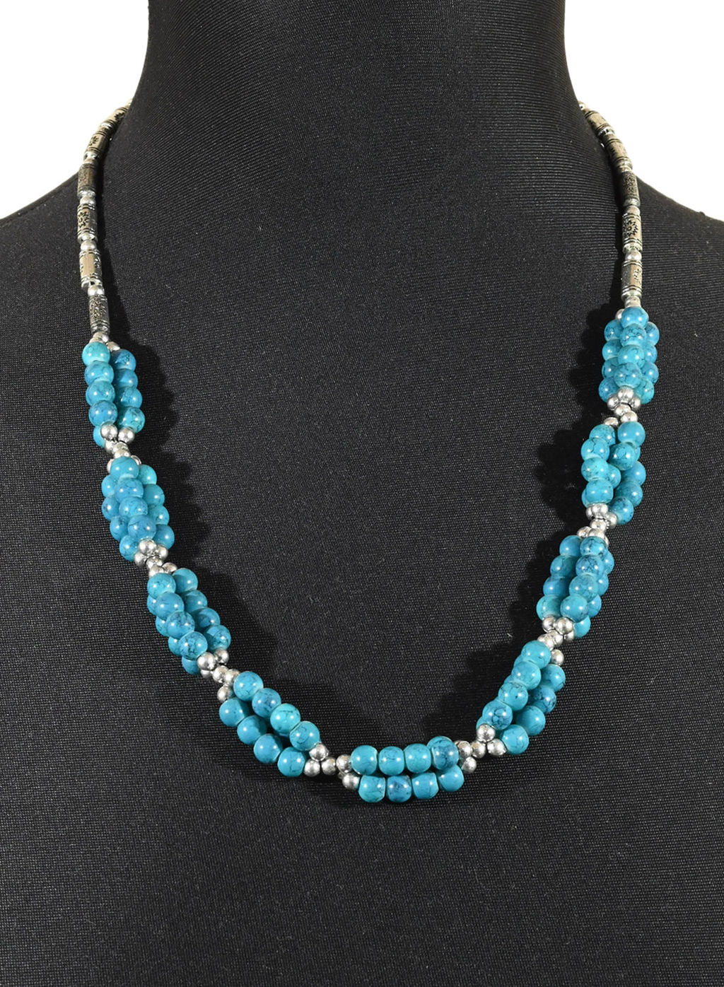 Колье из бирюзы (имитация) шарик 6мм, 58см