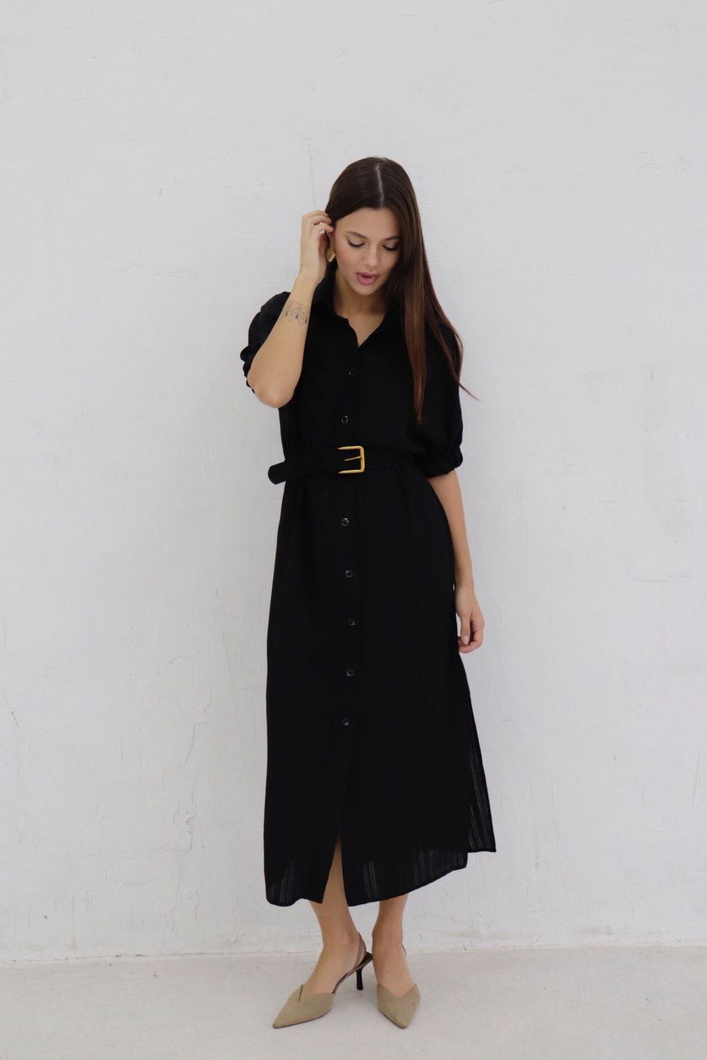 Платье-рубашка с объёмными рукавами - Martichelli фото 12