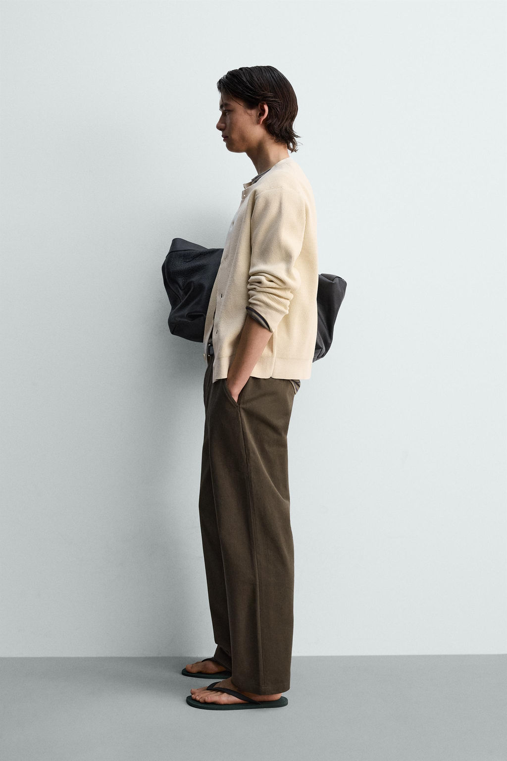 JERSEY RELAXED FIT EFECTO PELO / Gris - Zara фото 4