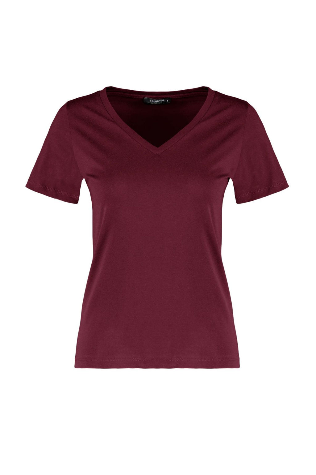 TRENDYOLMILLA Beyaz %100 Pamuk Basic V Yaka Orme T-Shirt TWOSS23TS00001  фото 15