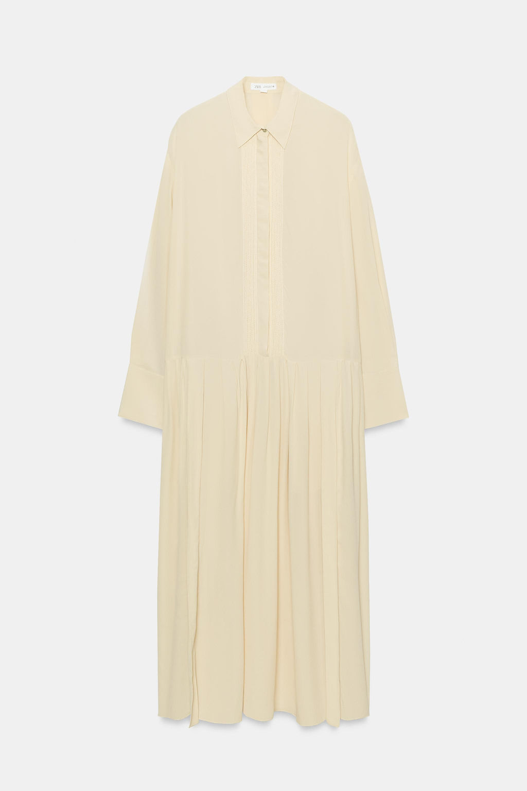 VESTIDO CAMISERO FLUIDO ZW COLLECTION / Beige - Zara фото 7