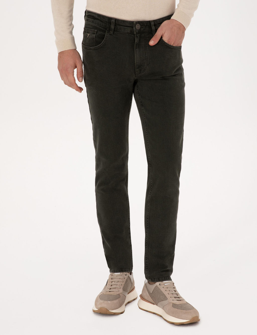 Ye_il Slim Fit Pamuk Kar___ml_ Jean Pantolon