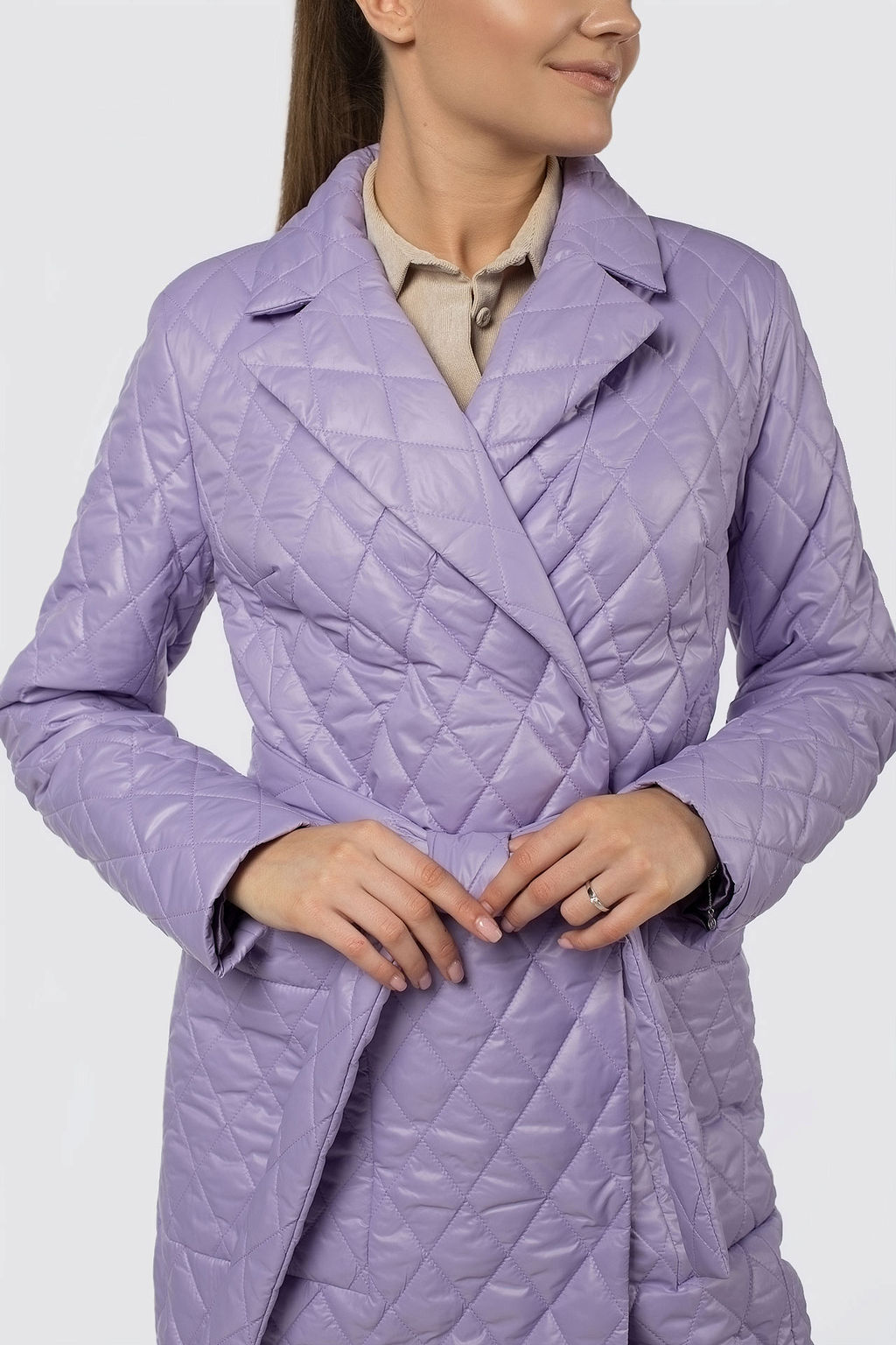 Пальто женское демисезонное (пояс) - El podio фото 5