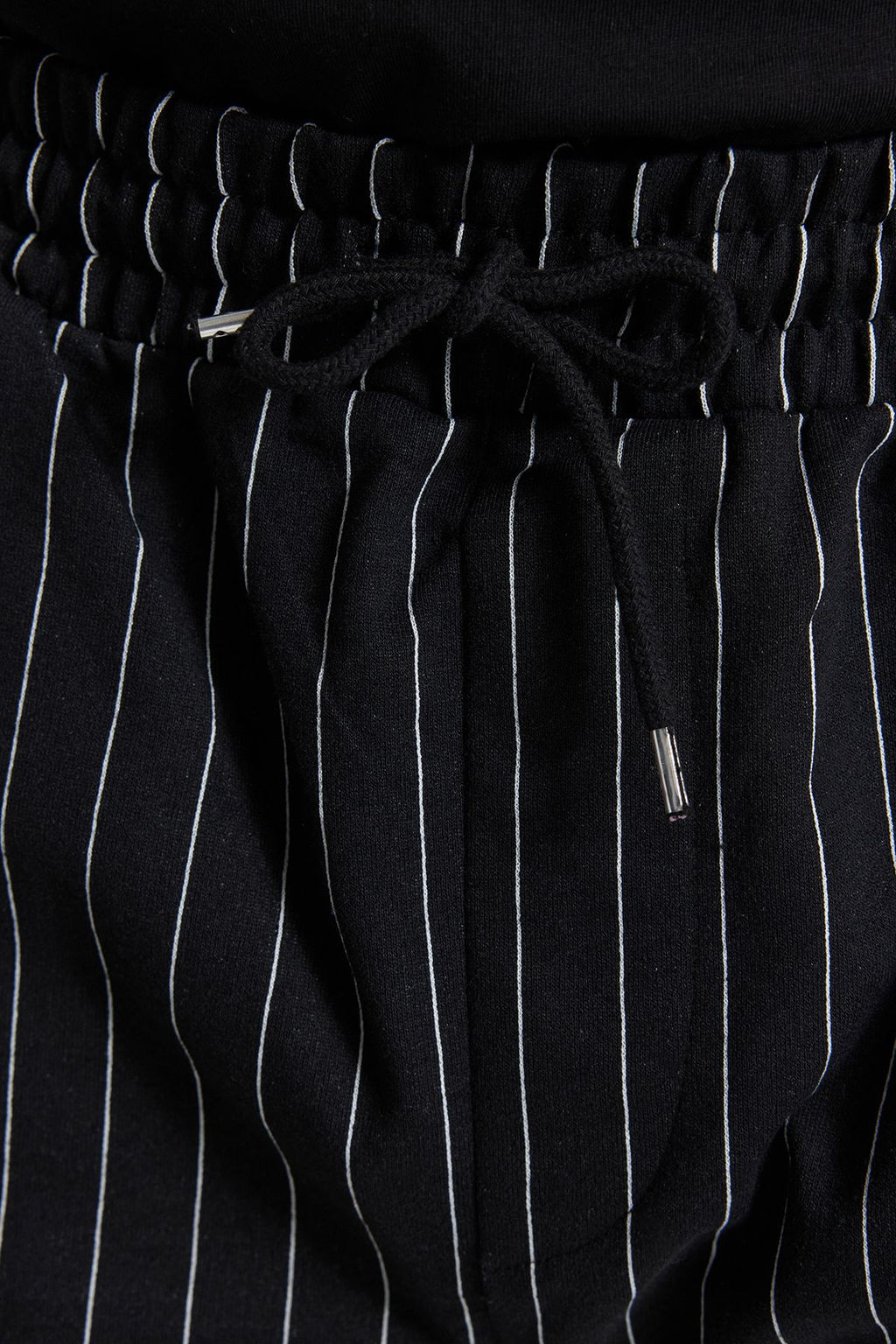 Buyuk Beden Siyah Regular Rahat Cizgili %100 Pamuk Sort TMNSS23SR00045