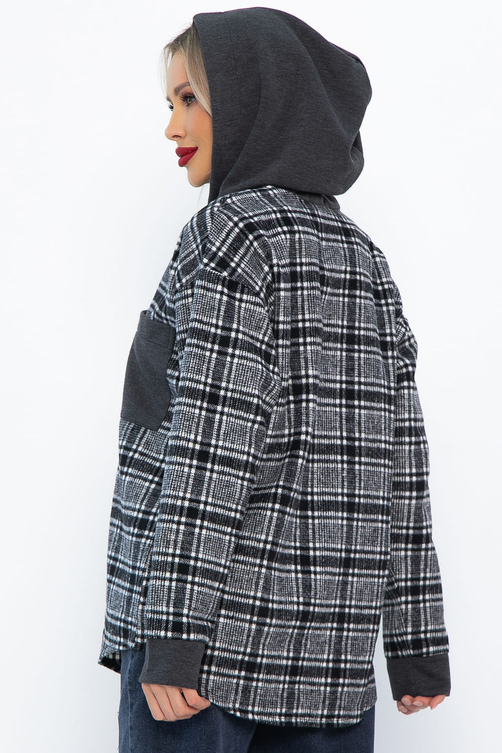 Рубашка с капюшоном Стокгольм (серая) Б14593-50М - Lt collection фото 3