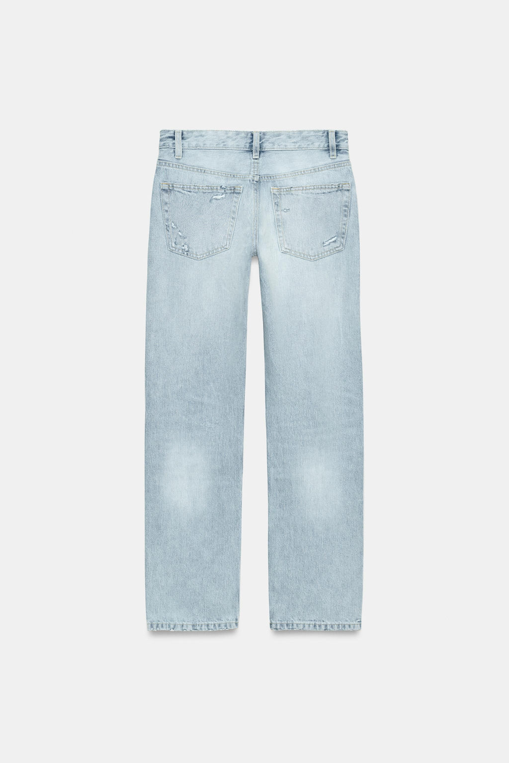 JEANS TRF RECTOS TIRO BAJO ROTOS / Azul claro - Zara фото 8