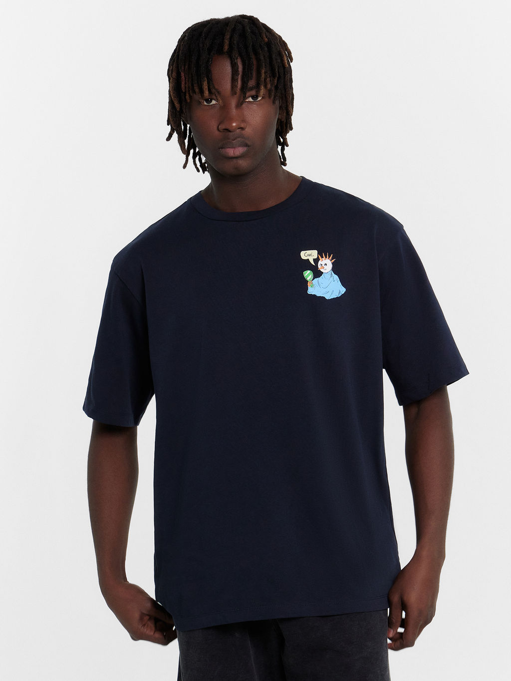 Футболка мужская синяя со снеговиком неви +печать 111772 - Mark formelle фото 2