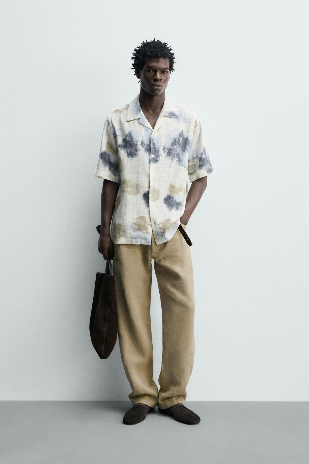 CAMISA FLUIDA ESTRUCTURA / Marr?n-Azul
