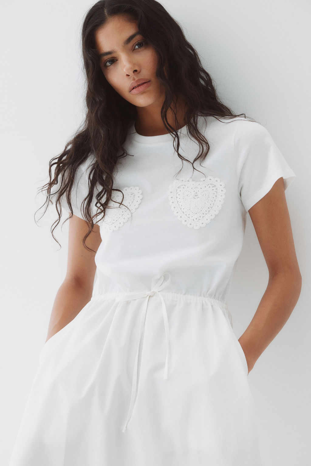 Vestido de algod?n con cord?n de ajuste - H&m фото 3