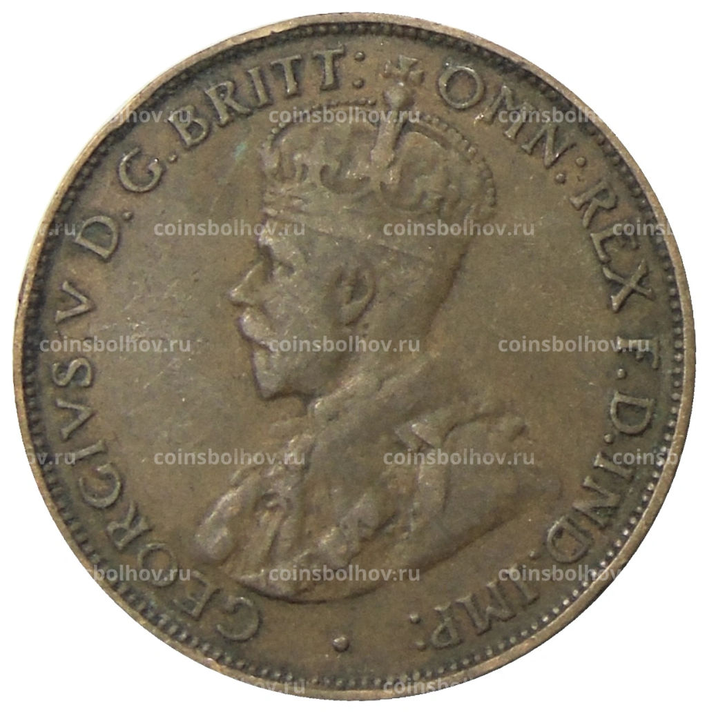 Монета 1/2 пенни 1933 года Австралия