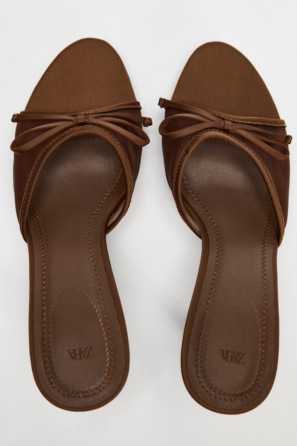 MESH SANDALS WITH BOW - Zara фото 7