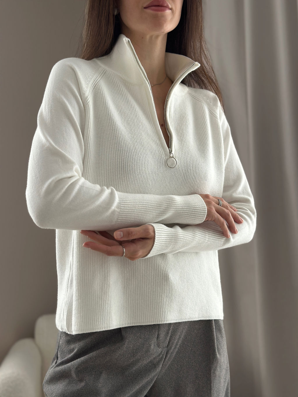 Свитер Саймон (белый) One Size - Nadi bordo фото 4