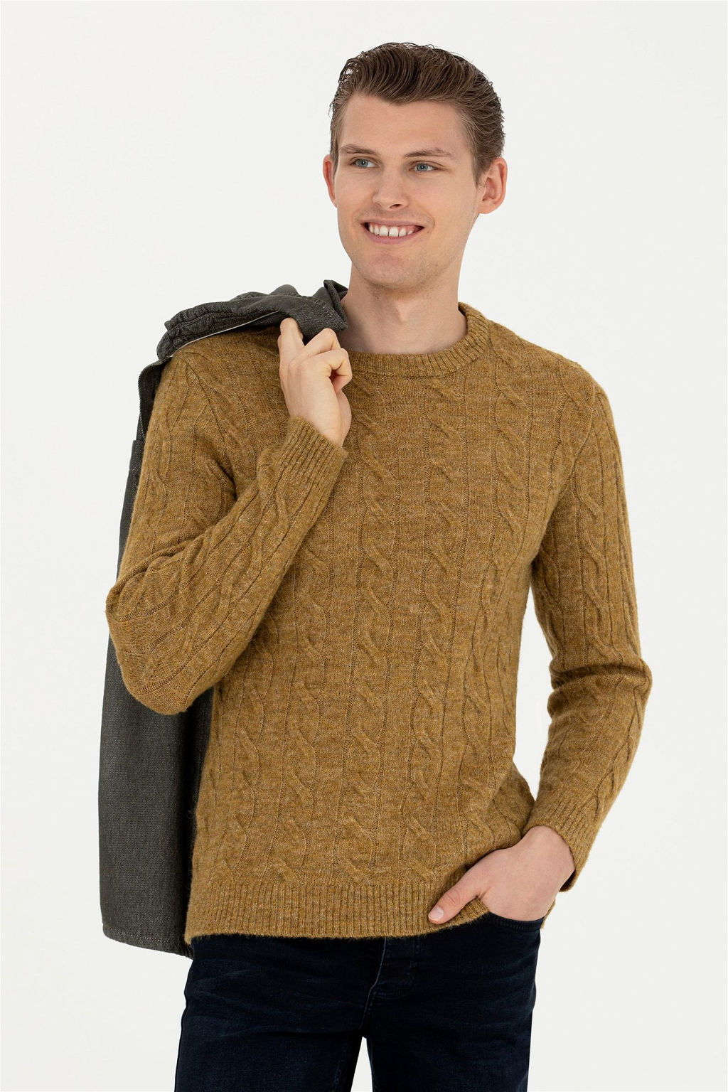 Мужской легкий свитер цвета хаки - U.s. polo assn фото 8