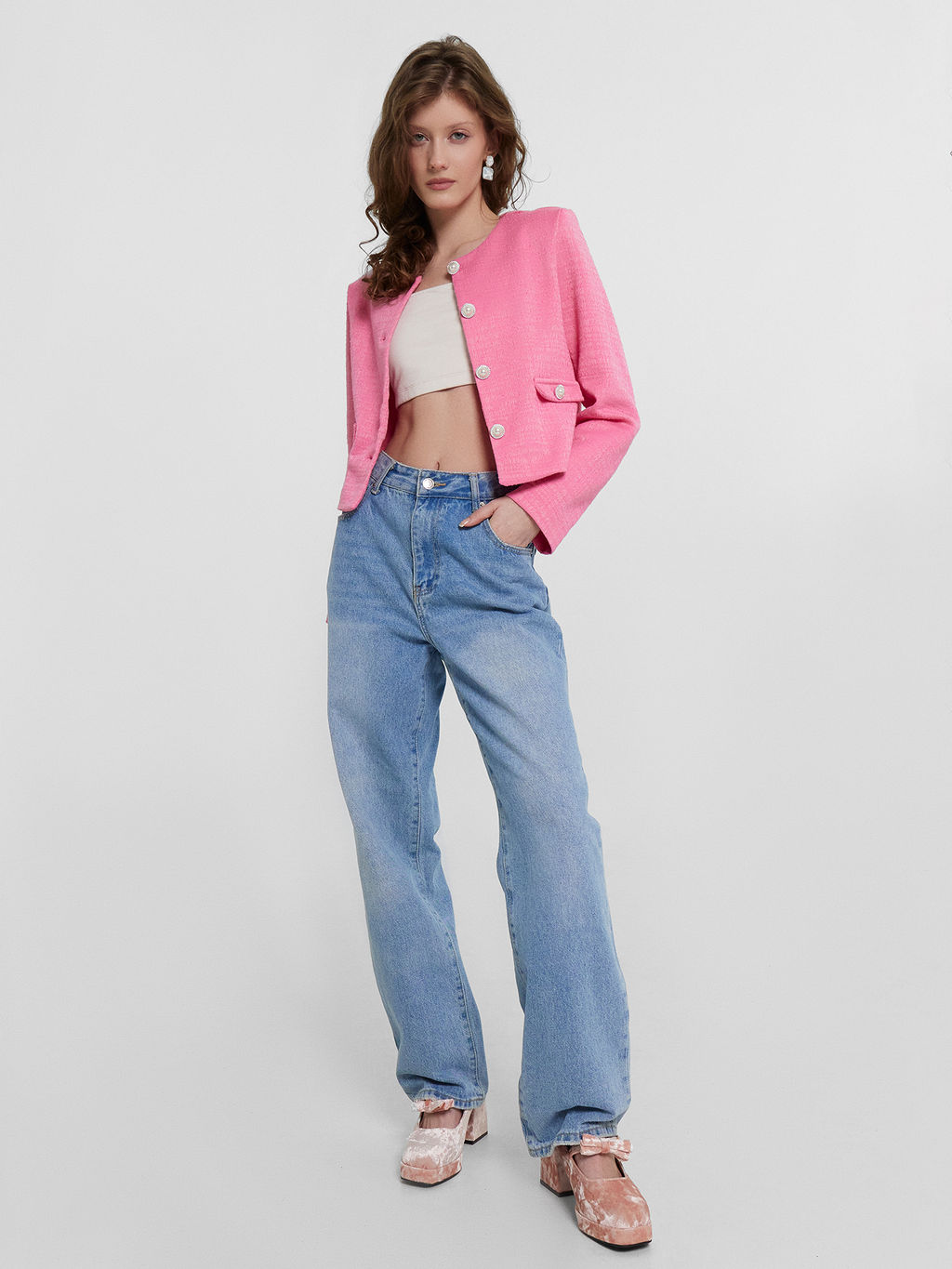 Жакет женский розовый розовый твид 172115 - Mark formelle фото 2