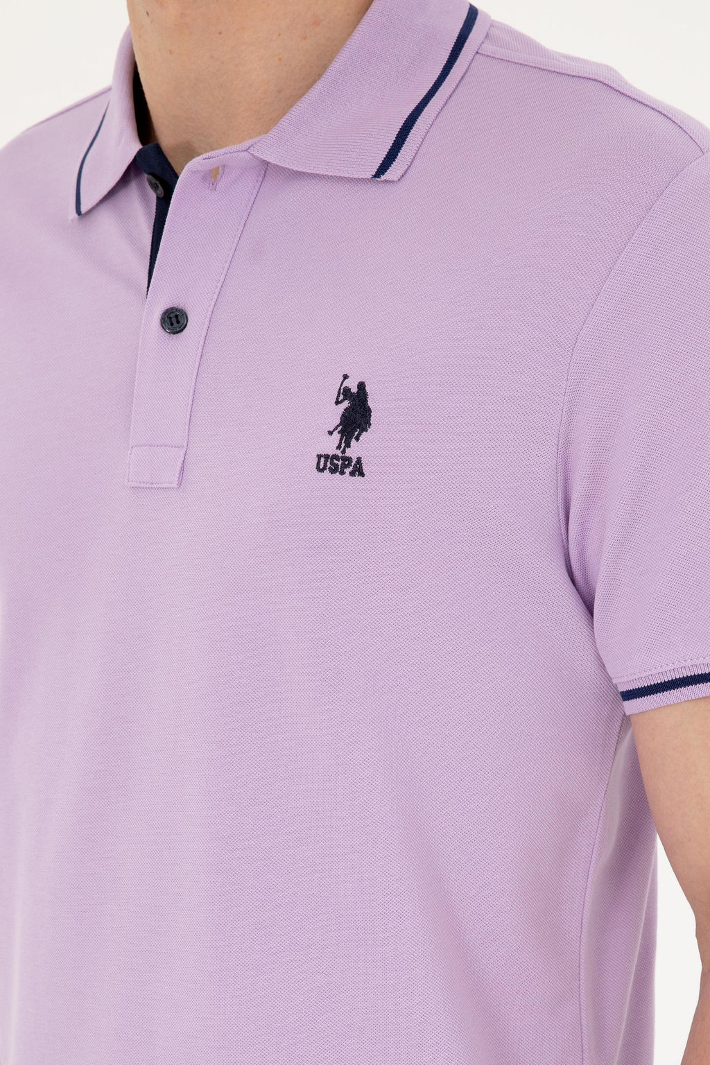 Мужская сиреневая базовая футболка - U.s. polo assn фото 7