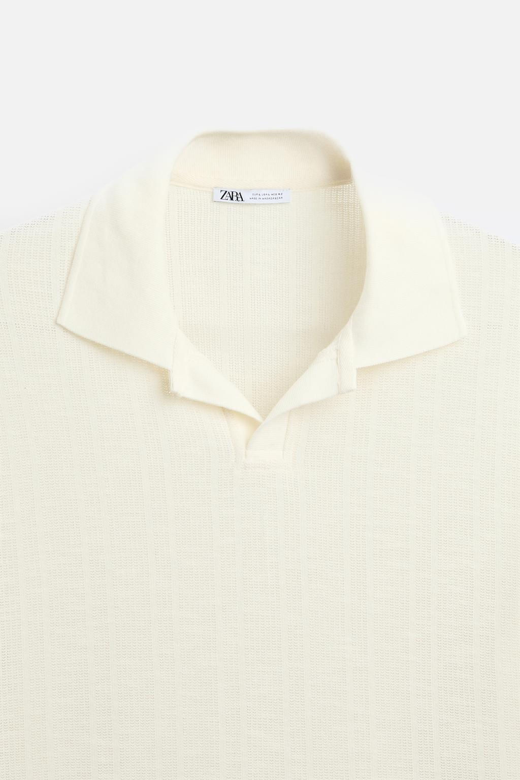 VERTICAL TEXTURED POLO SHIRT - Zara фото 30