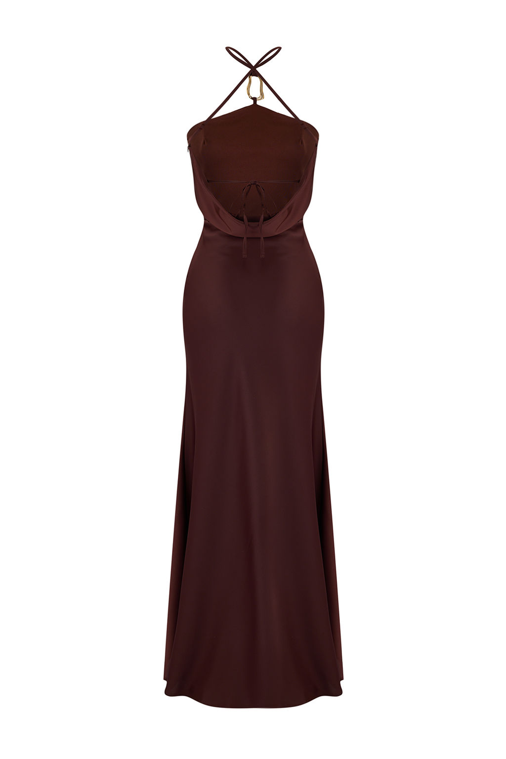 Kahverengi Aksesuar Detayl? Dokuma Saten Maxi Abiye & Mezuniyet Elbisesi TPRSS26AE00013 - Trendyolmilla фото 14