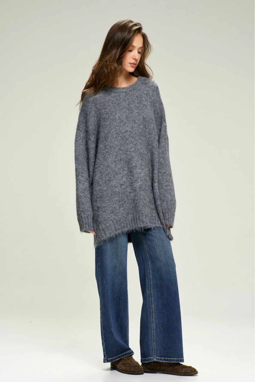 Джемпер Oversized из смесовой шерсти Grey