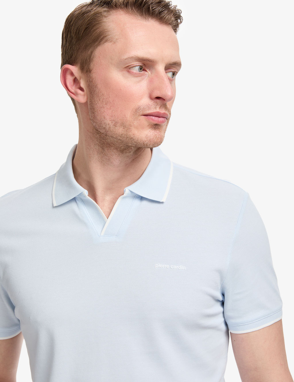 A__k Mavi Slim Fit %100 Pamuk Apa_ Yaka Ti__rt