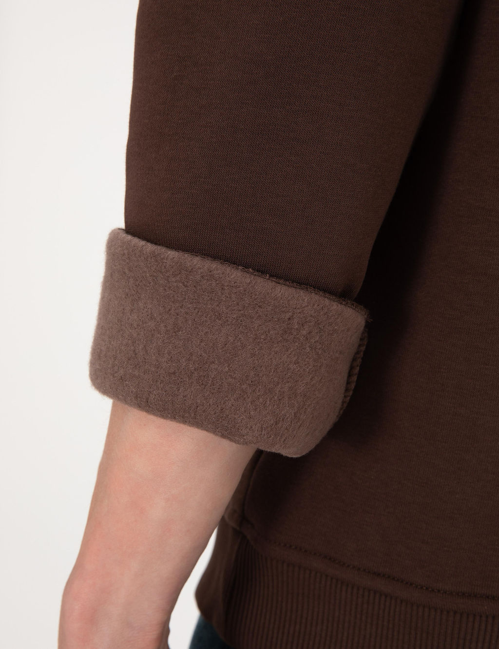 Kahverengi 3 _plik Regular Fit __i Polarl_ Bisiklet Yaka Basic Sweatshirt - Pierre cardin фото 7