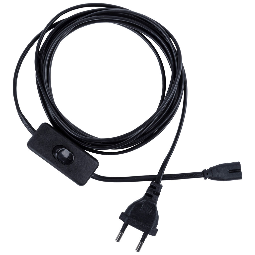 UCX-Q851 LT/300/B BLACK Провод для подключения светильника ULI-Q151 и ULI-Q951, к сети 220В. 300 см, 2 контакта, с кнопкой включения. Черный. ТМ Volpe