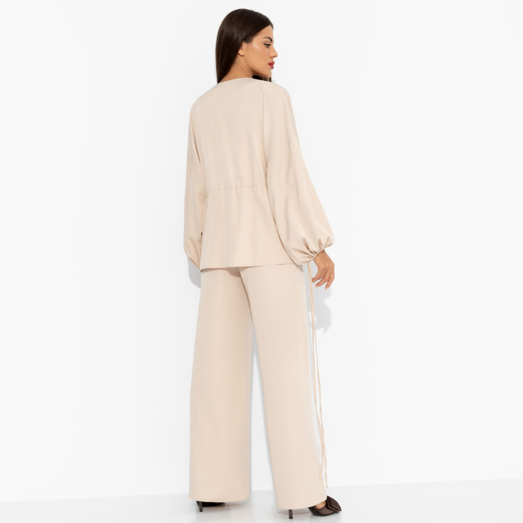 Брючный костюм нарядный Приручённый шик (3 в 1 бежевый) - Charutti фото 11