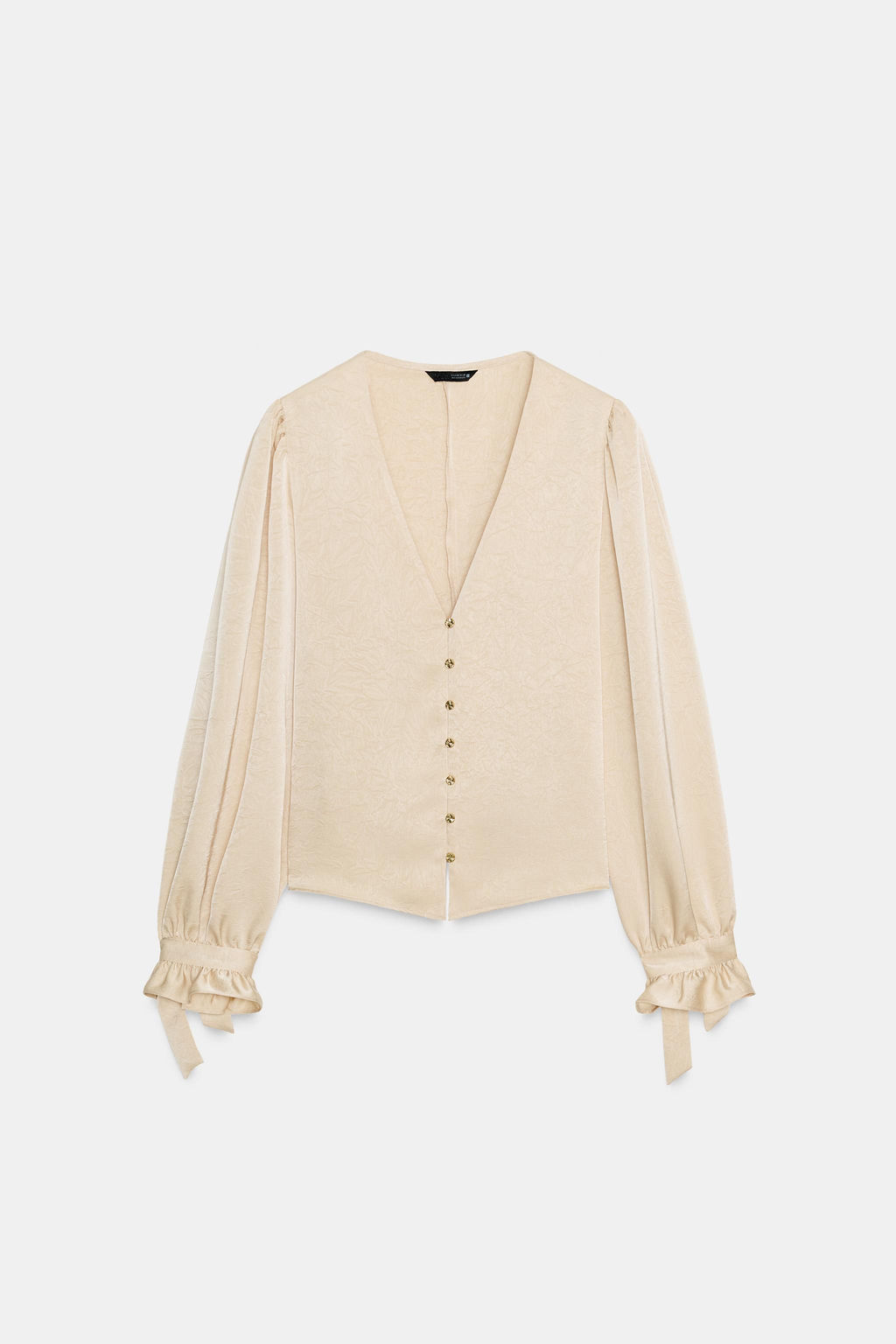 FITTED CREASED-EFFECT BLOUSE - Zara фото 6
