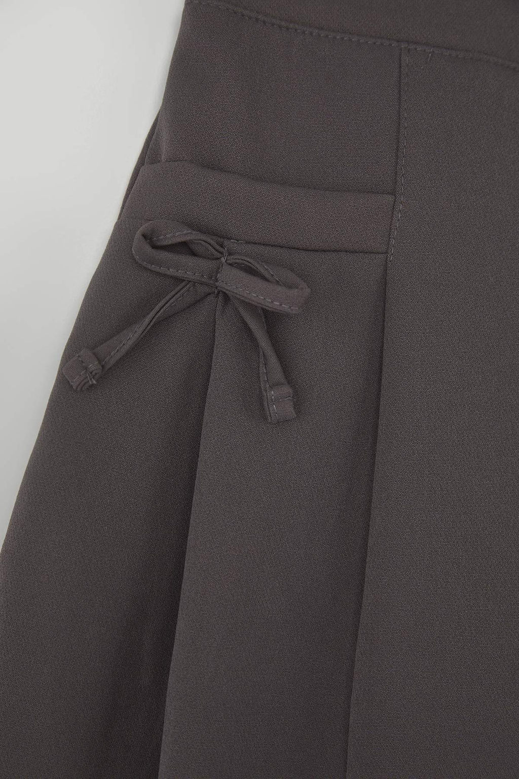 Antrasit 100% Pamuk Fiyonklu Dokuma K?z Cocuk Okul Sort Etek TKDAW26ET00000 - Trendyolmilla фото 3