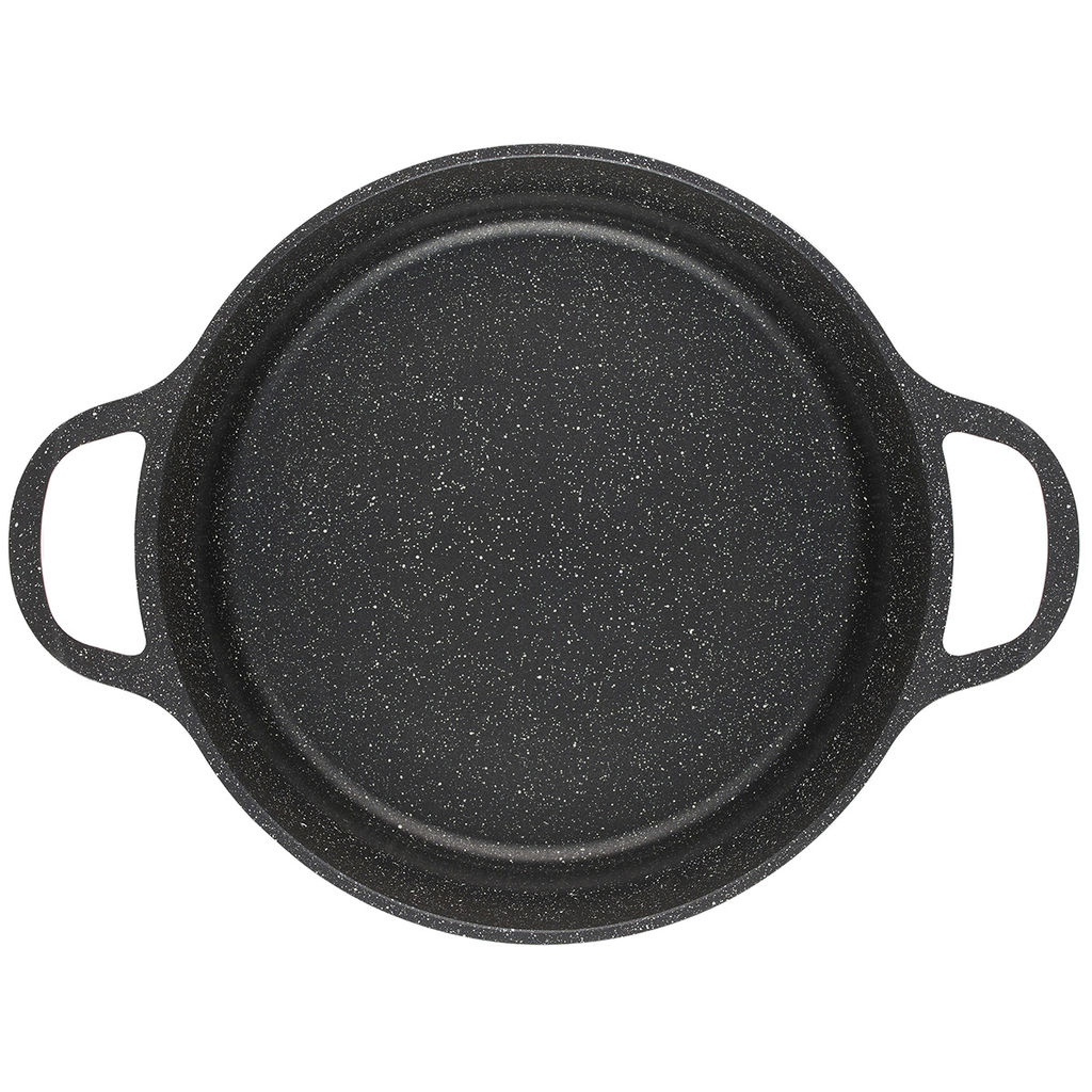 51921 GIPFEL Кастрюля-сотейник AZUL BLACK 26x9,0см/3,7л из литого алюминия со стеклянной крышкой, индукционным дном, двуслойным антипригарным мраморным покрытием Greblon Weilburger. Толщина: 1,6/4,5мм