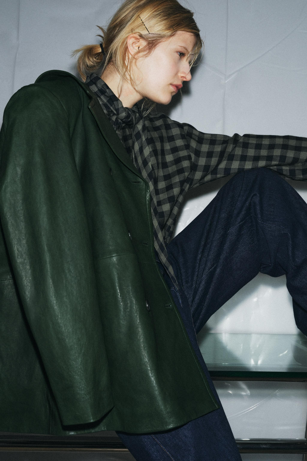 DOUBLE-BREASTED LEATHER BLAZER ZW COLLECTION LIMITED EDITION - Zara фото 13