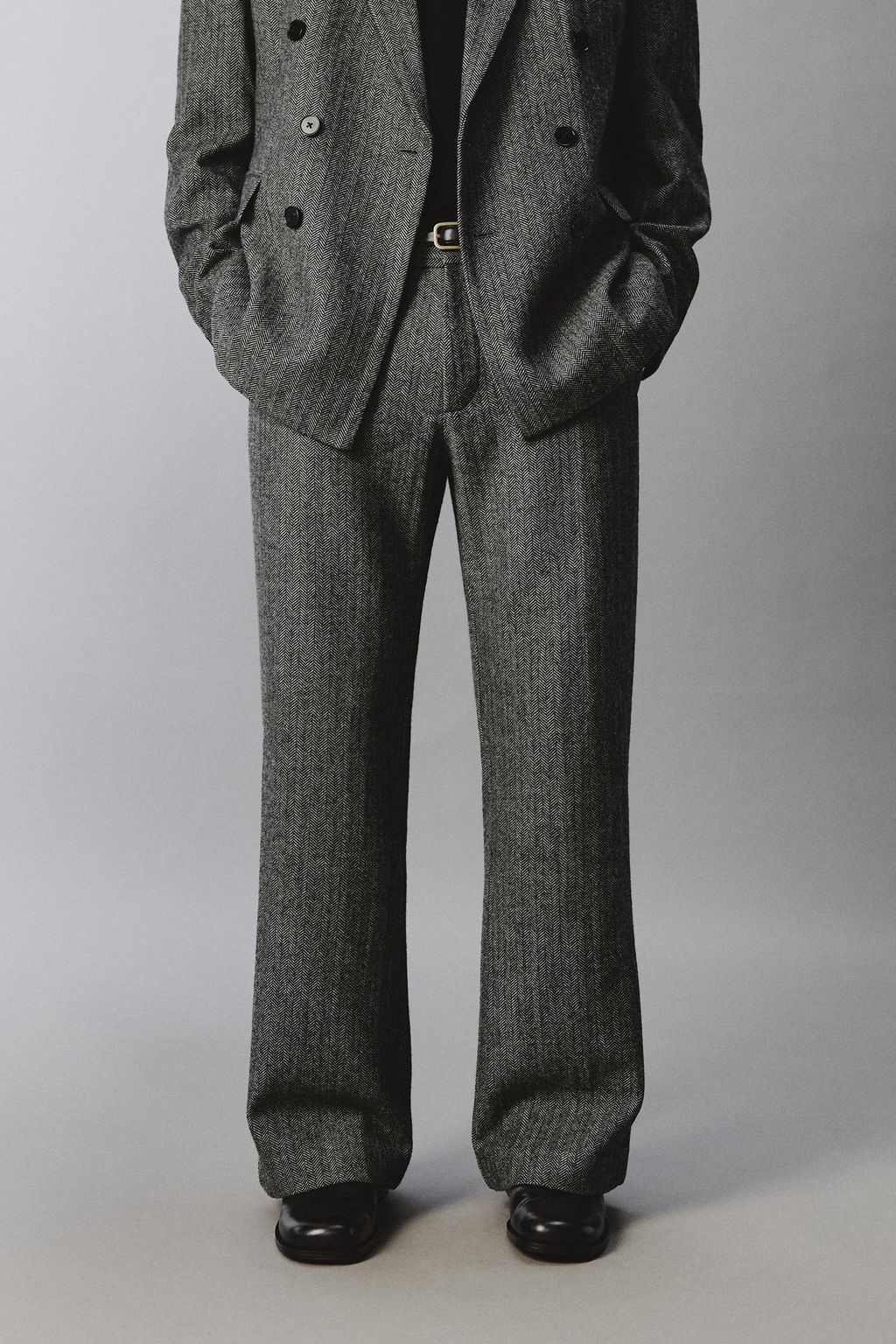 HERRINGBONE TEXTURED SUIT TROUSERS WITH WOOL - Zara фото 25