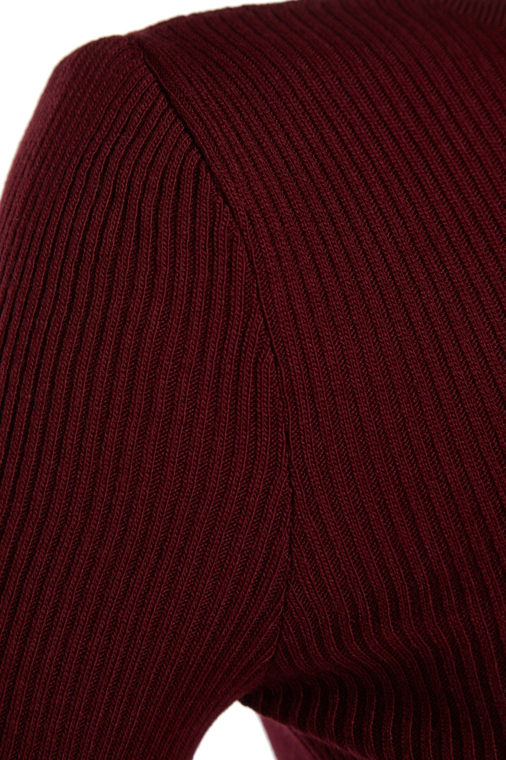 Bordo Mini Triko Buzgu Detayl? Elbise TWOAW23EL00443