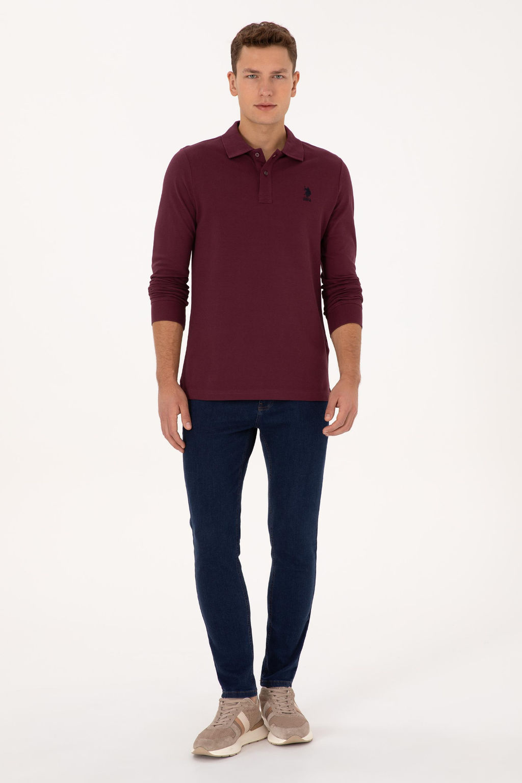 Erkek Bordo Basic Sweatshirt