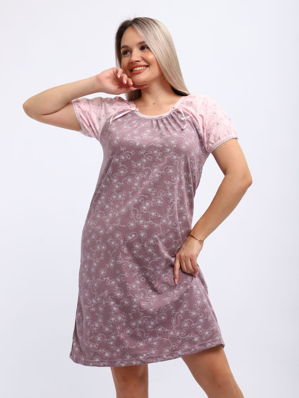 М296 сорочка Карина(цветы какао)